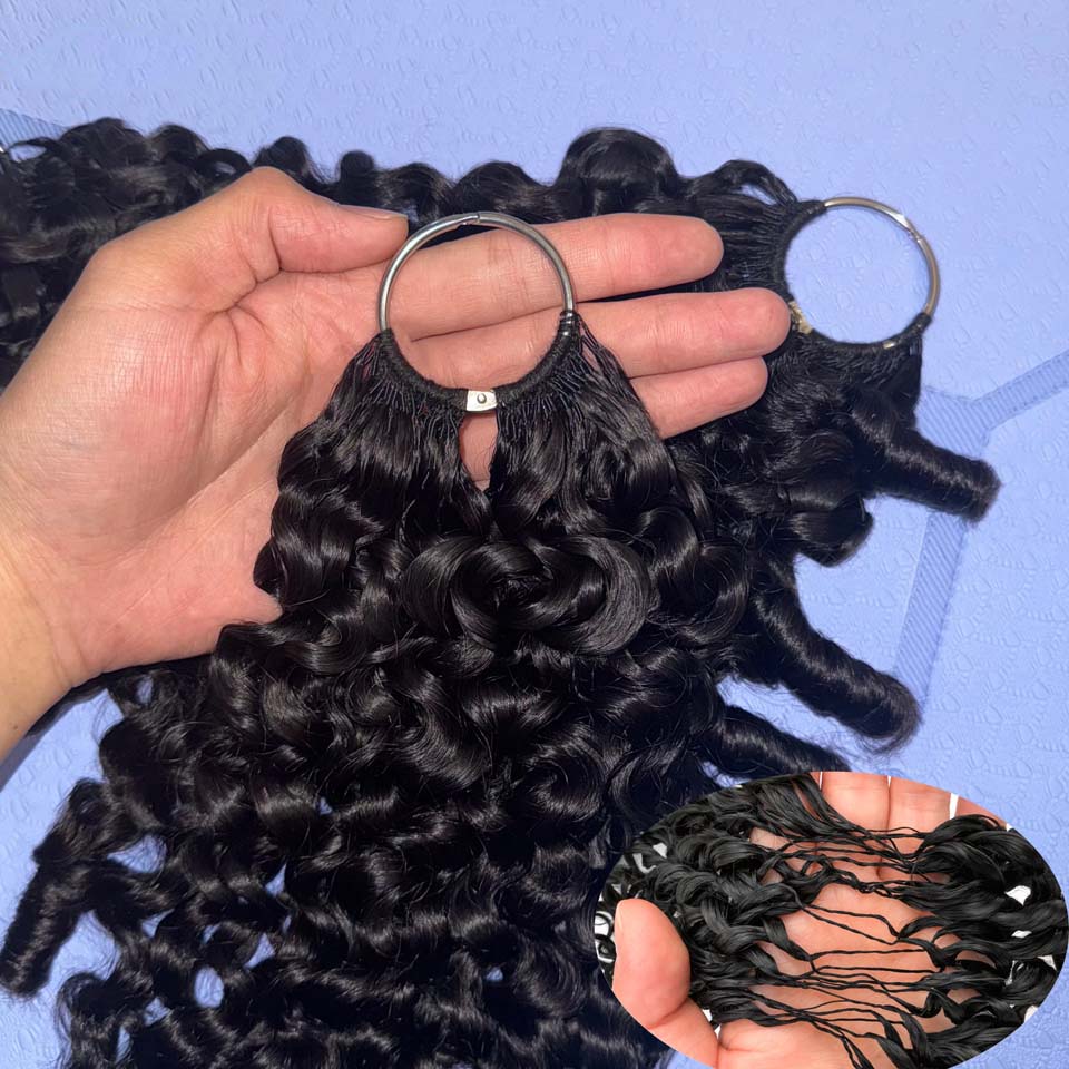 Water Wave Bulk Human Hair For Braiding - 12A Burmesische Lockige Feder-Häkelhaarverlängerungen, Burmesisches Lockiges