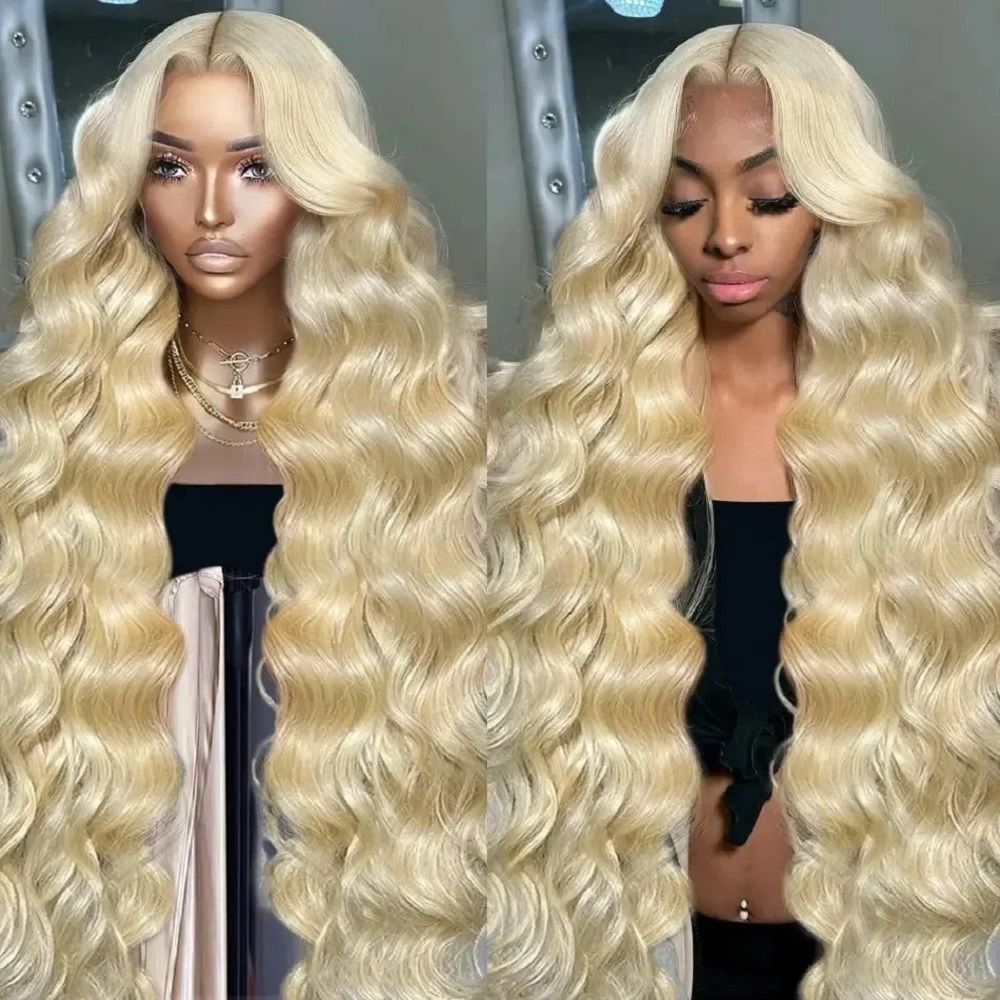 Lace Front Wigs - 46 Zoll HD Blonde 13x4 Lace