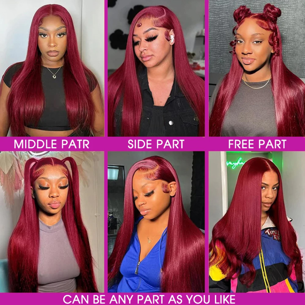 99J Burgunderrot Seidig Glatte – Human Hair Wigs Bewertung und Preis