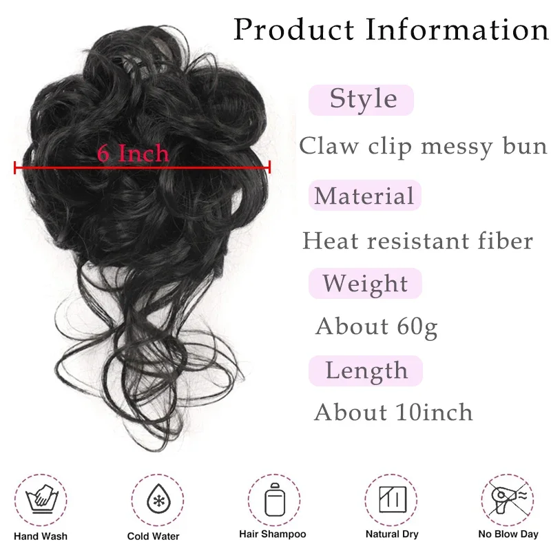 Unordentlicher Haarknoten, Haa – Claw Clip Messy Bun Hair Piece Bewertung und Preis