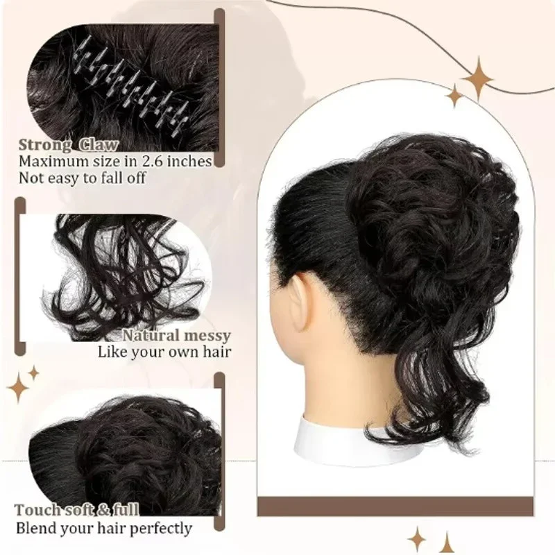 Unordentlicher Haarknoten, Haa – Claw Clip Messy Bun Hair Piece Bewertung und Preis
