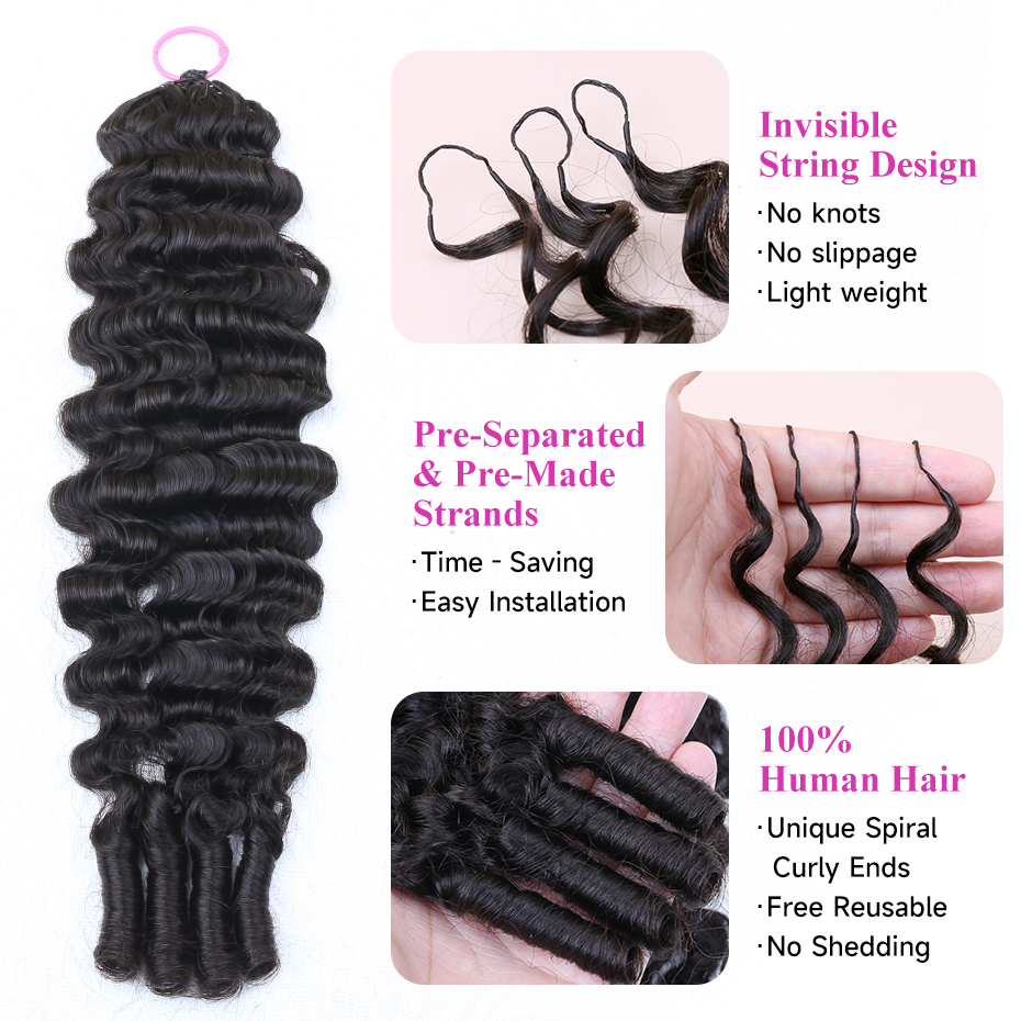 100% Echthaar-Feder-Haare, vor – Hair Bundles Bewertung und Preis